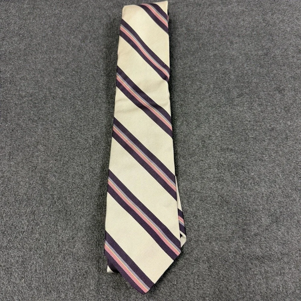 Vtg Robert Talbott Jack Henry Club Shop Silk Tie Regimental Stripe Woven England